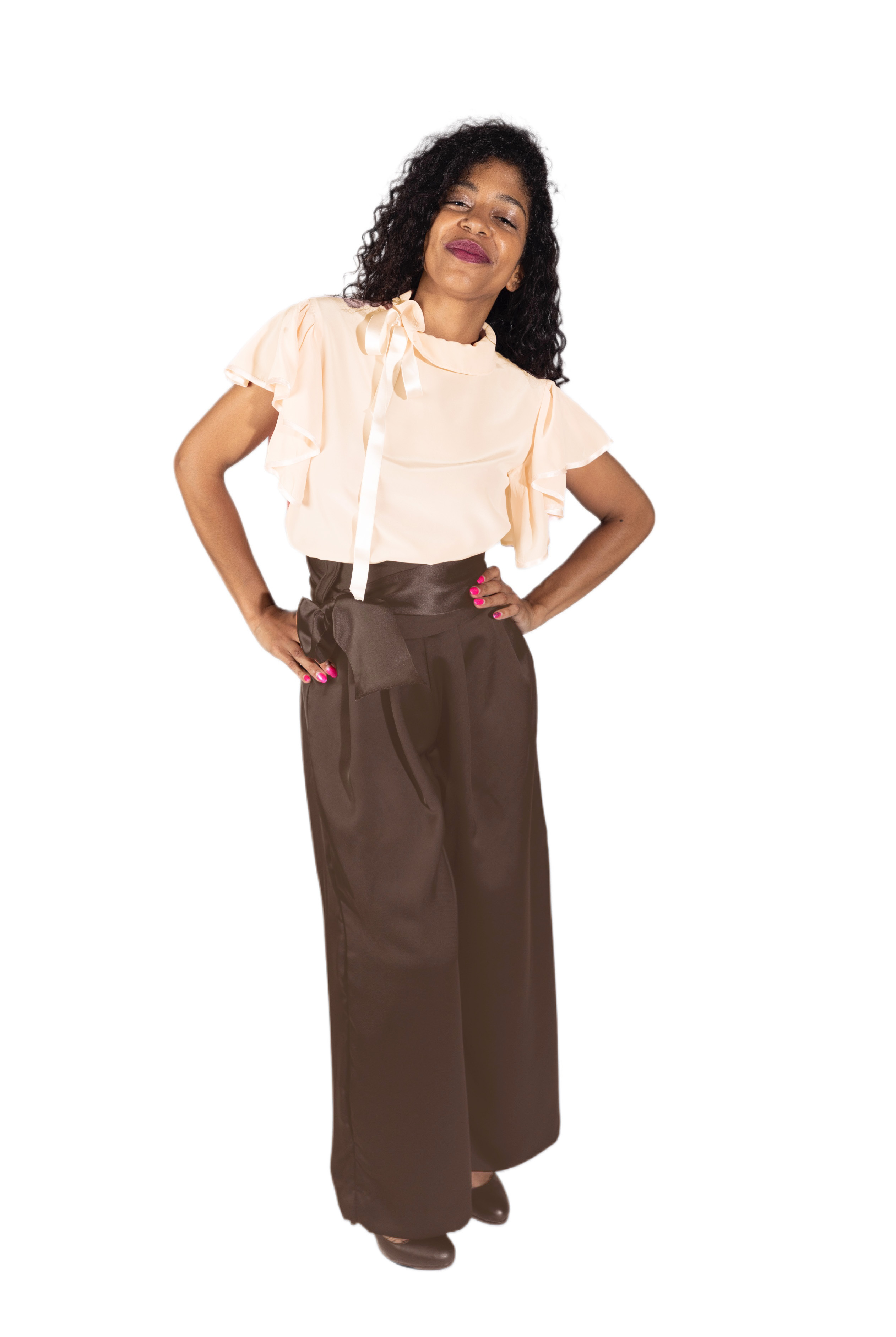 Silk Satin Palazzo Trousers - #583400