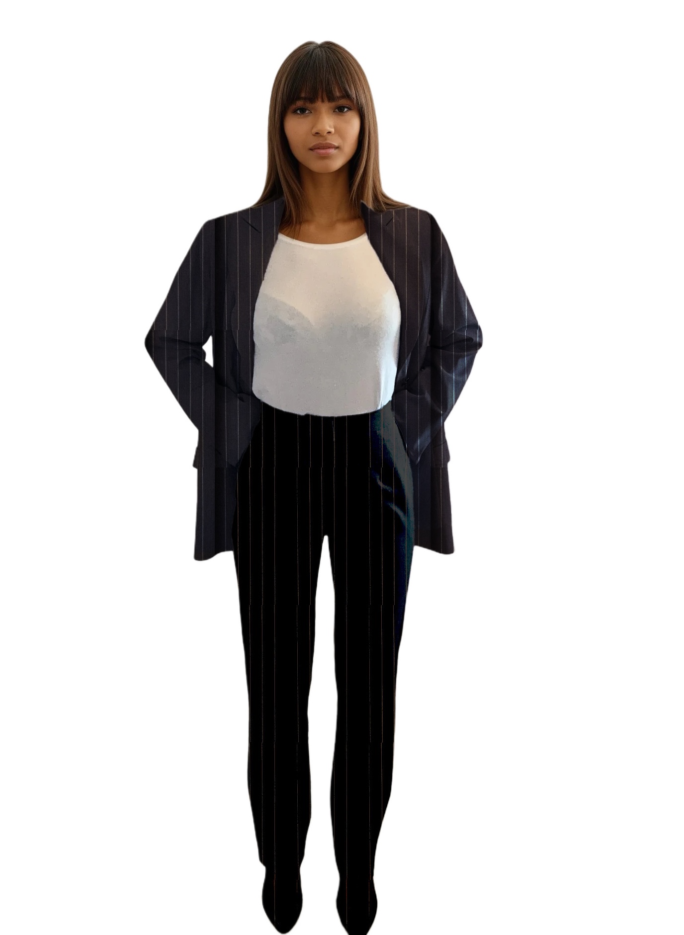 Lightweight wool sigarette trousers - #4f3812