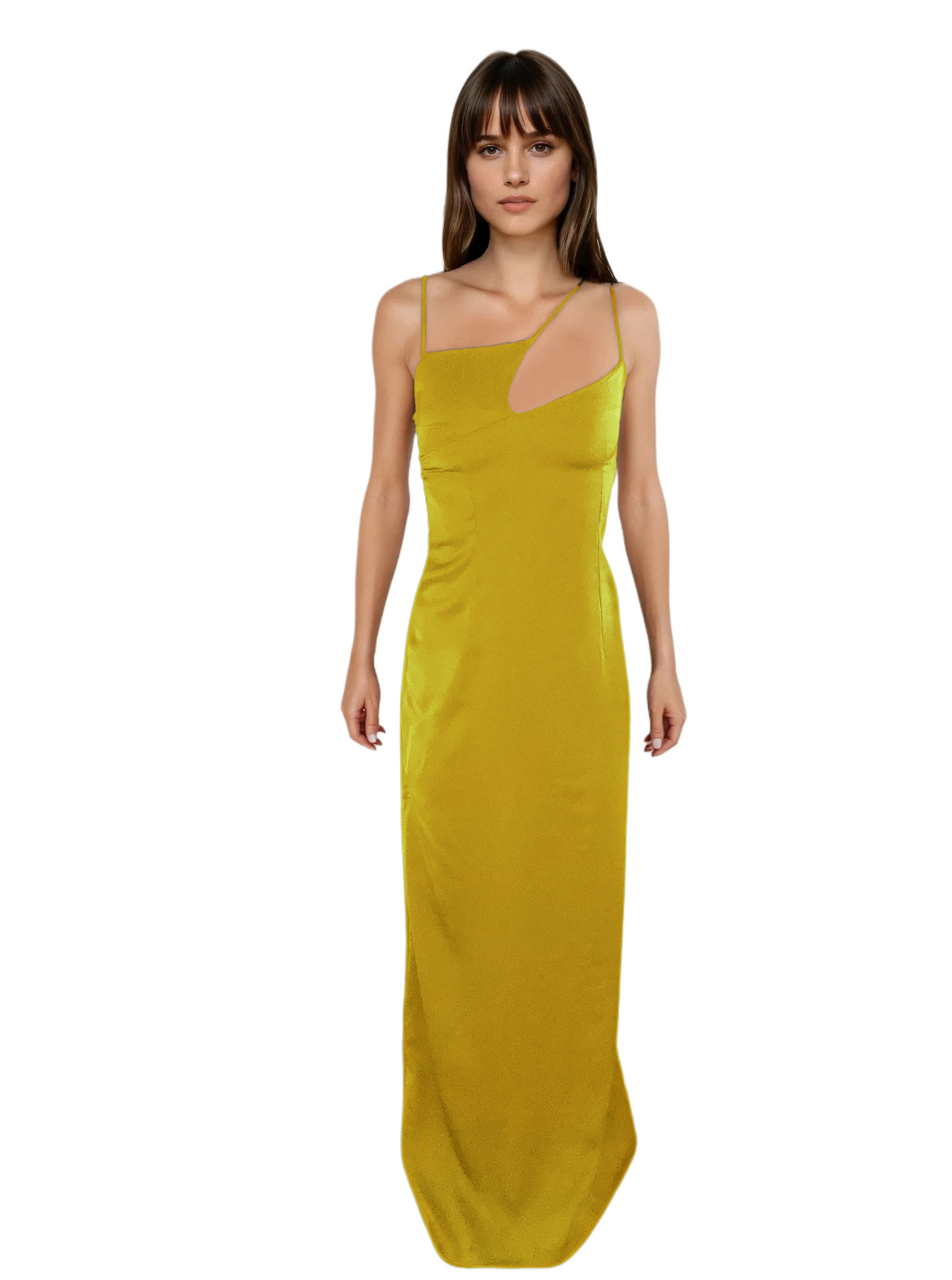 Asymmetric Satin Evening Dress