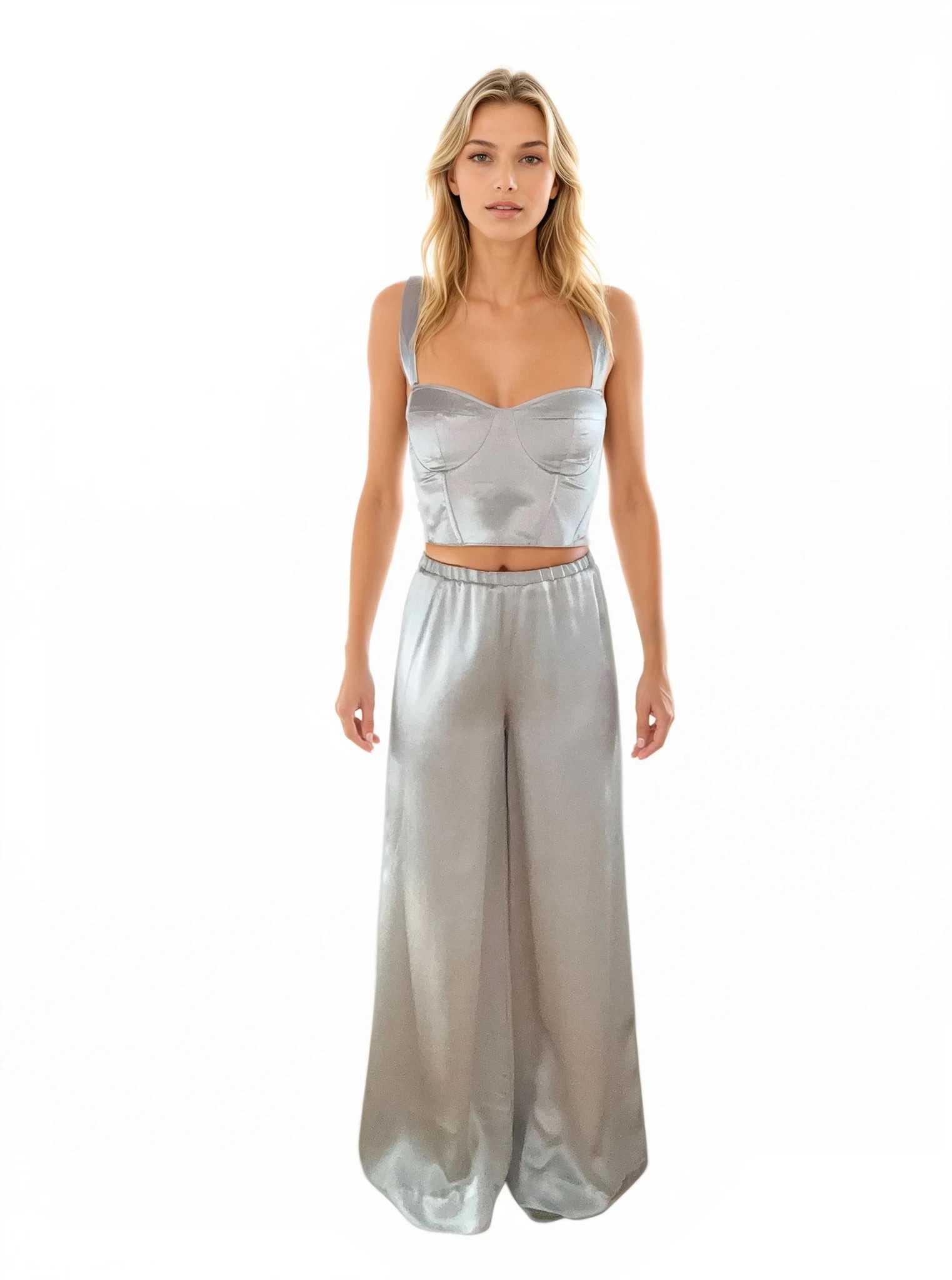 Silk corset top - #d6d6d6