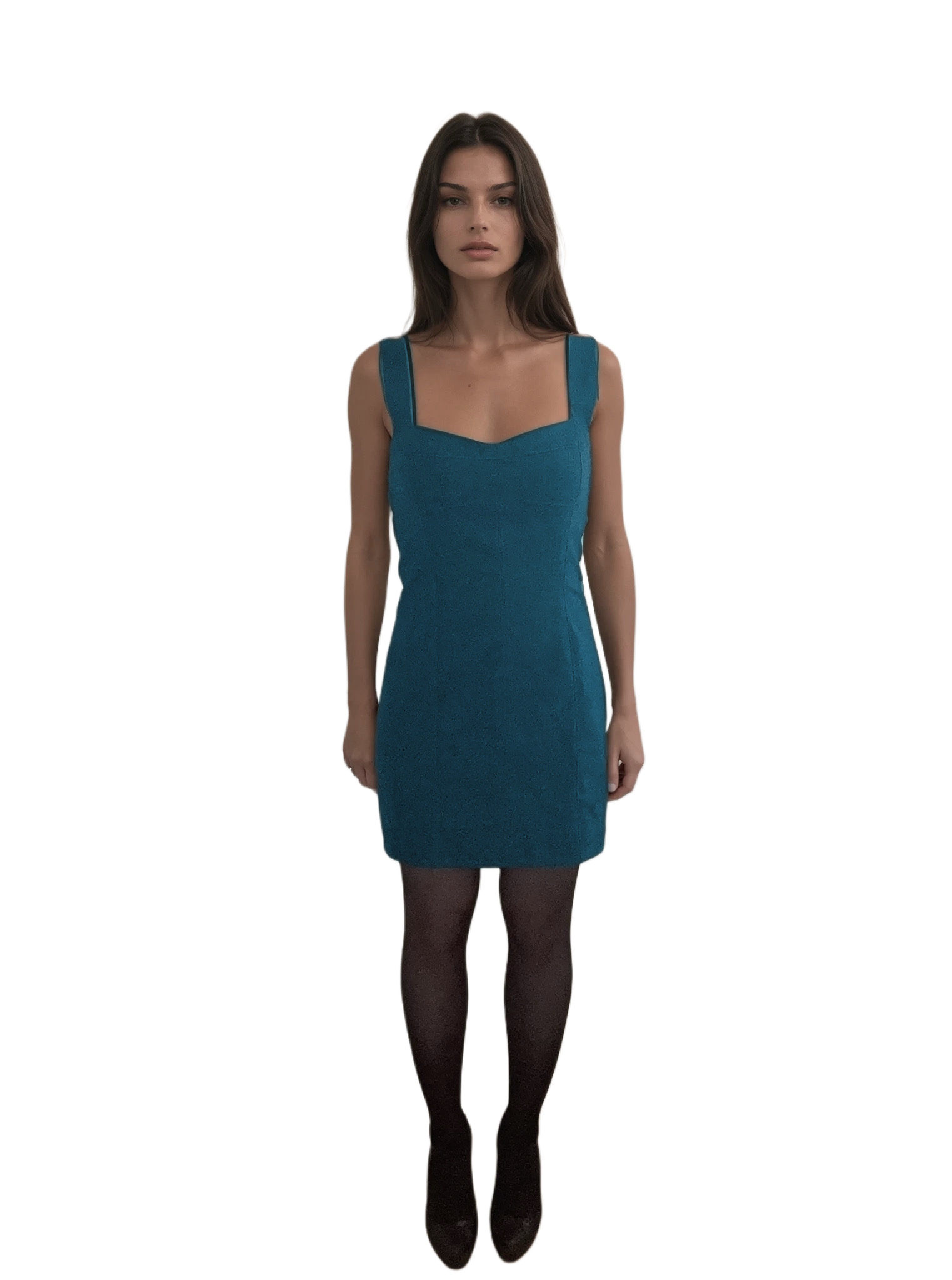 Tailored Wool Mini Dress with Exposed Seams