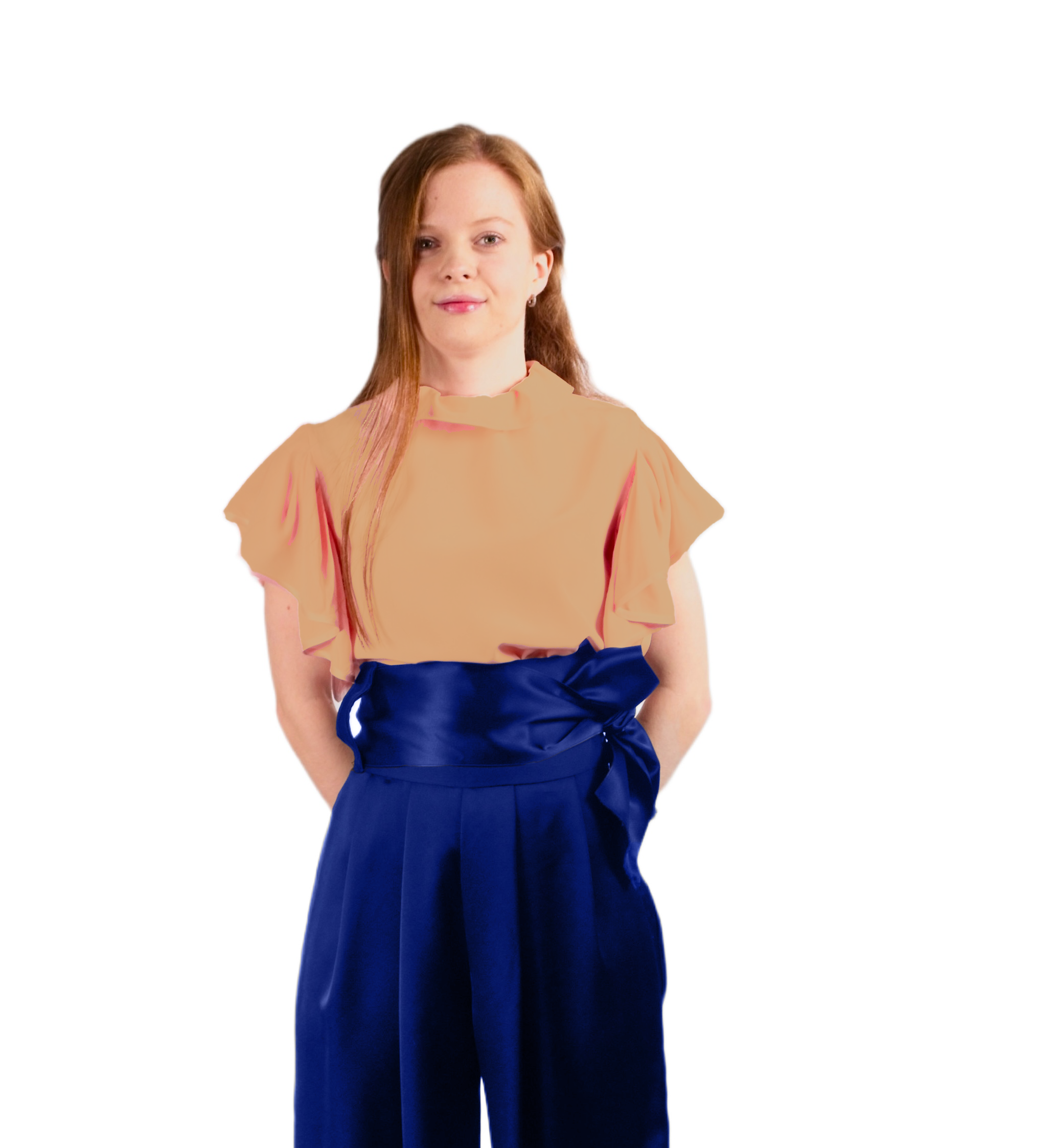 Blush Ruffle Silk Crepe Blouse - #d29d00