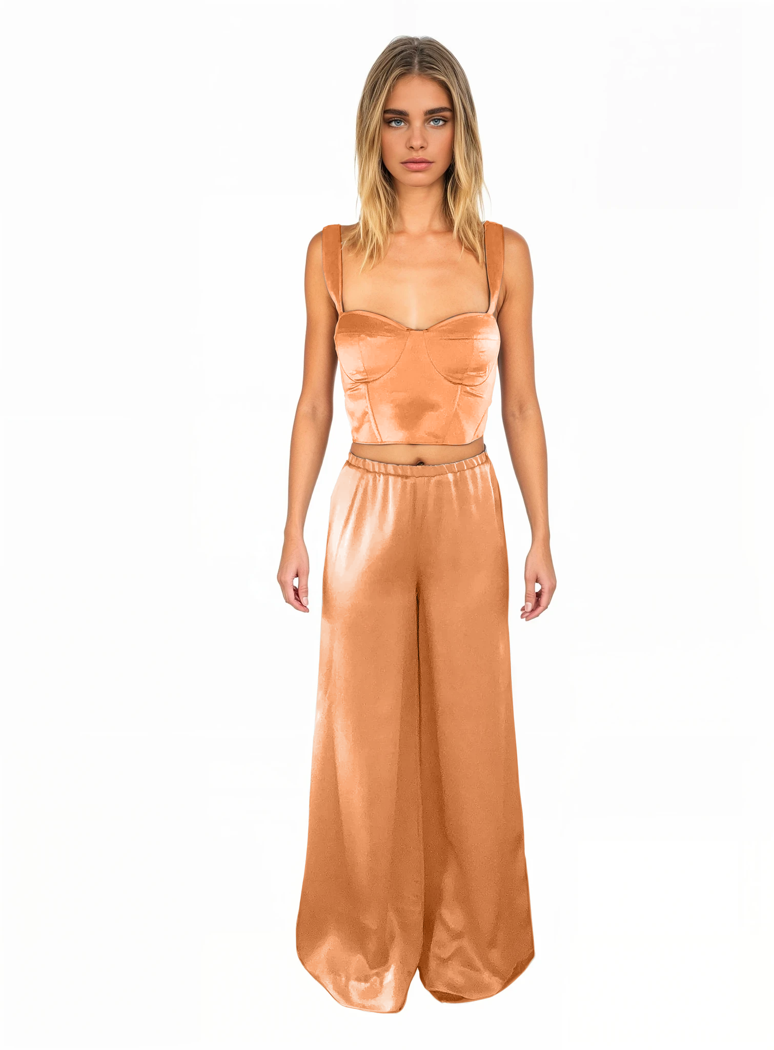 Silk corset top - #ecb233